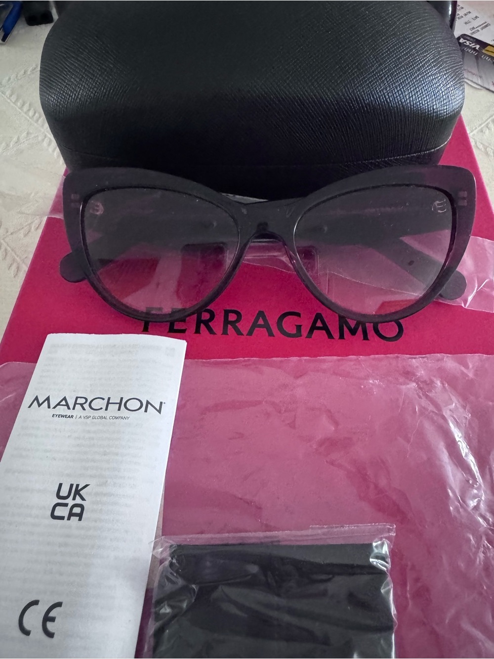 Salvatore Ferragamo Women's dark burgundy Cat-Eye Sunglasses